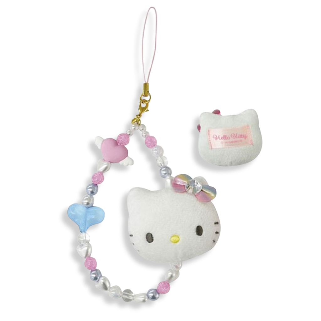 Sanrio Hello Kitty Face Mascot Rainbow Phone Strap