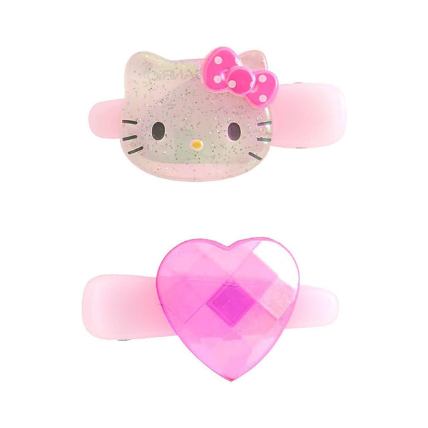 Sanrio Hello Kitty Hair Clip Set with Heart Design