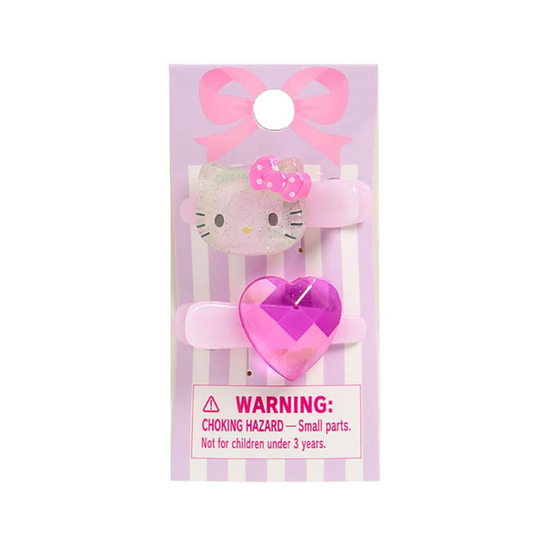 Sanrio Hello Kitty Hair Clip Set with Heart Design