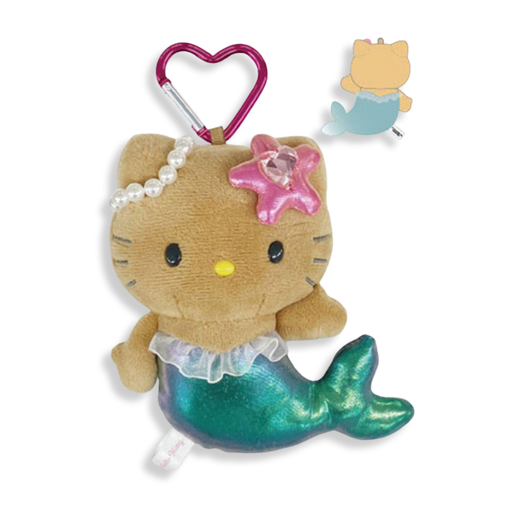 Sanrio Hello Kitty Mermaid  Sun Tanned Green Mascot with Carbiner