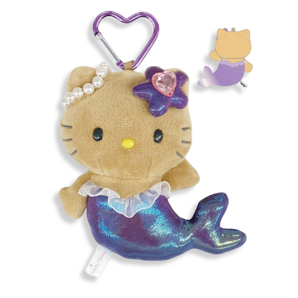 Sanrio Hello Kitty Mermaid  Sun Tanned Purple Mascot with Carbiner
