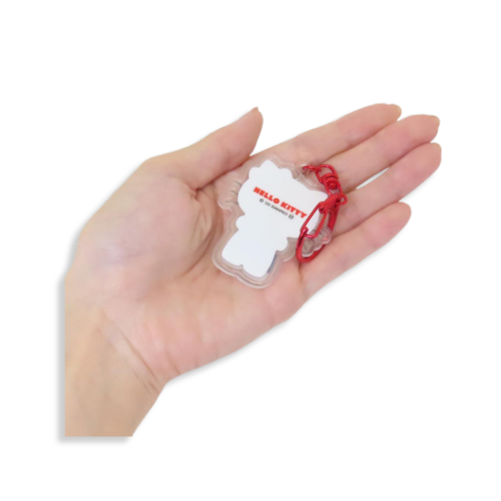 Sanrio Hello Kitty Plump 3D Heart Crystal Acrylic Keychain