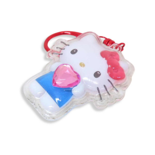 Sanrio Hello Kitty Plump 3D Heart Crystal Acrylic Keychain