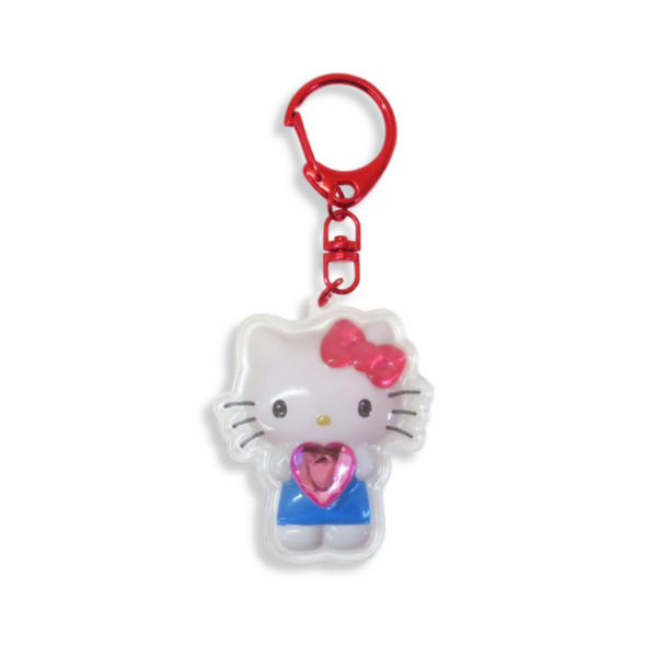 Sanrio Hello Kitty Plump 3D Heart Crystal Acrylic Keychain