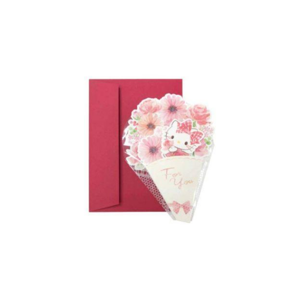 Sanrio Hello Kitty Pop Up Card In Flower Bouquet