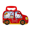 Red suitcase shaped like a car with Hello Kitty and Red Sakura design on a white background