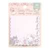Hello Kitty x Mini Tobi 'Sticky Memo' notepad pack containing 30 sheets. The pack features cute illustrations of Hello Kitty, Mini Tobi, and various cats in a pastel pink and white color scheme, with a scalloped border.