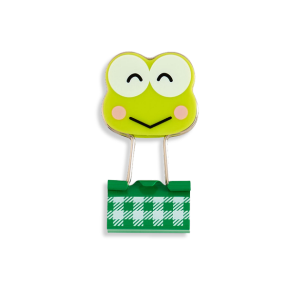 Sanrio Keroppi Gingham Binder Clips 3-pcs Set 2