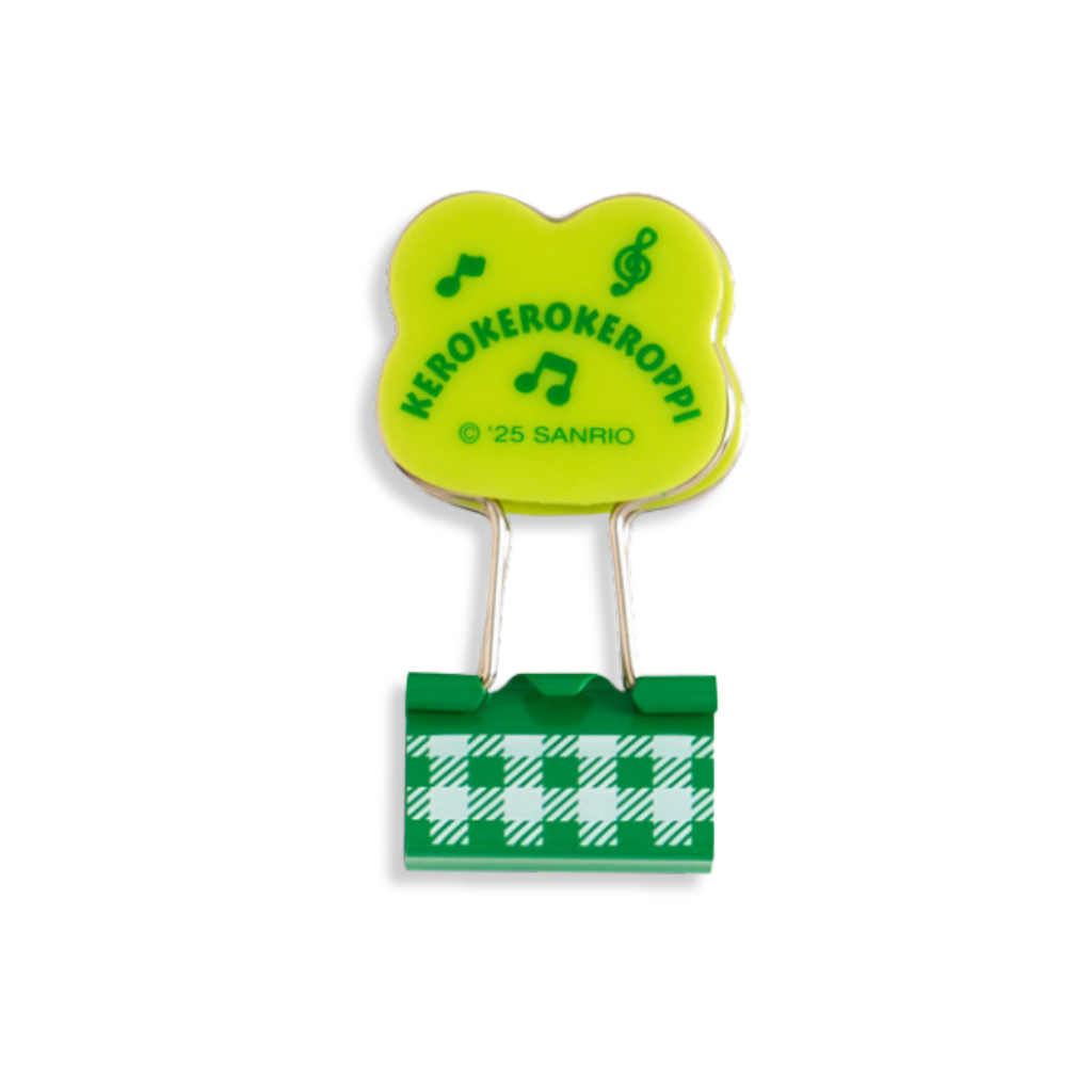 Sanrio Keroppi Gingham Binder Clips 3-pcs Set 3