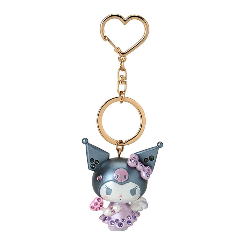 Sanrio Kuromi Angel Keychain with Purple Rhinestones