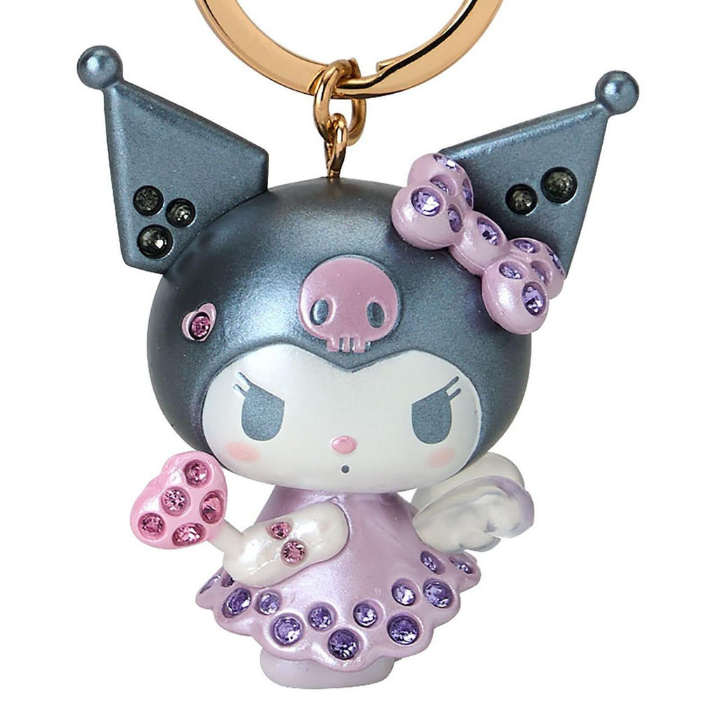 Sanrio Kuromi Angel Keychain with Purple Rhinestones