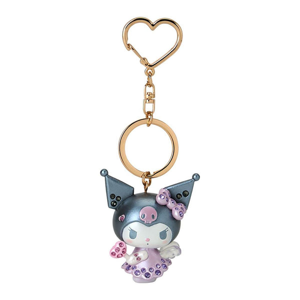Sanrio Kuromi Angel Keychain with Purple Rhinestones