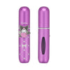 Twinkle Glory purple Kuromi perfume atomizer with a metallic finish, heart pattern, and character charm.