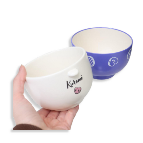 Sanrio Kuromi Ceramic Tea Bowl & Melamine Soup Bowl Set
