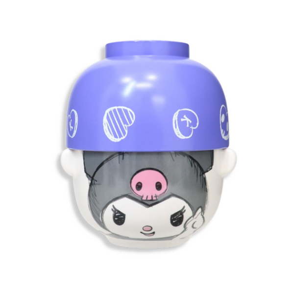 Sanrio Kuromi Ceramic Tea Bowl & Melamine Soup Bowl Set