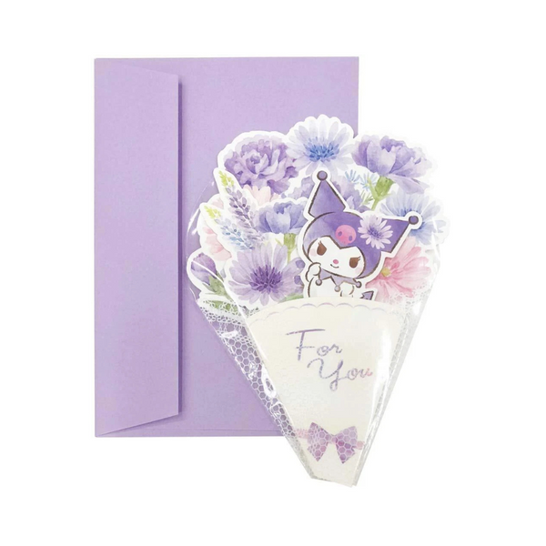 Sanrio Kuromi Flower Bouquet Message Card with Envelope