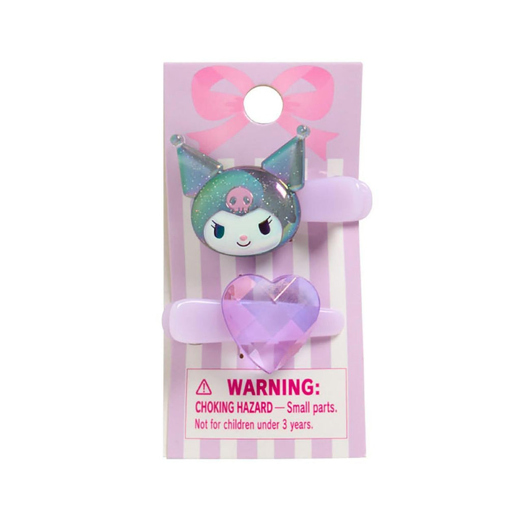 Sanrio Kuromi Hair Clip Set with Heart Design