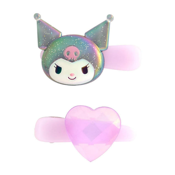 Sanrio Kuromi Hair Clip Set with Heart Design
