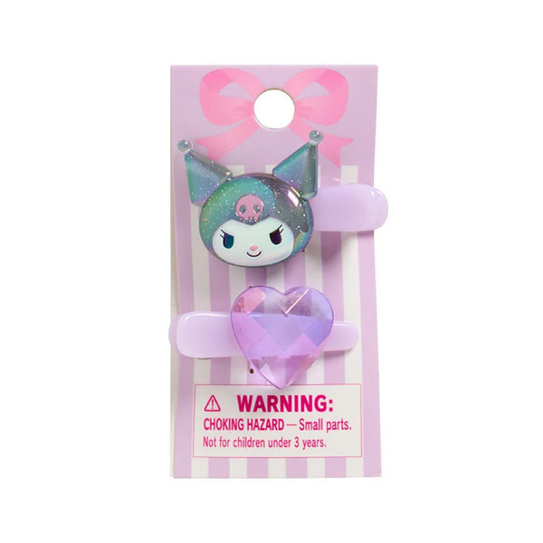 Sanrio Kuromi Hair Clip Set with Heart Design
