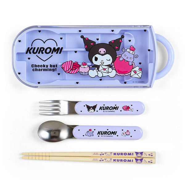 Sanrio Kuromi Lunch 3 Pieces Cutlery Set with Case