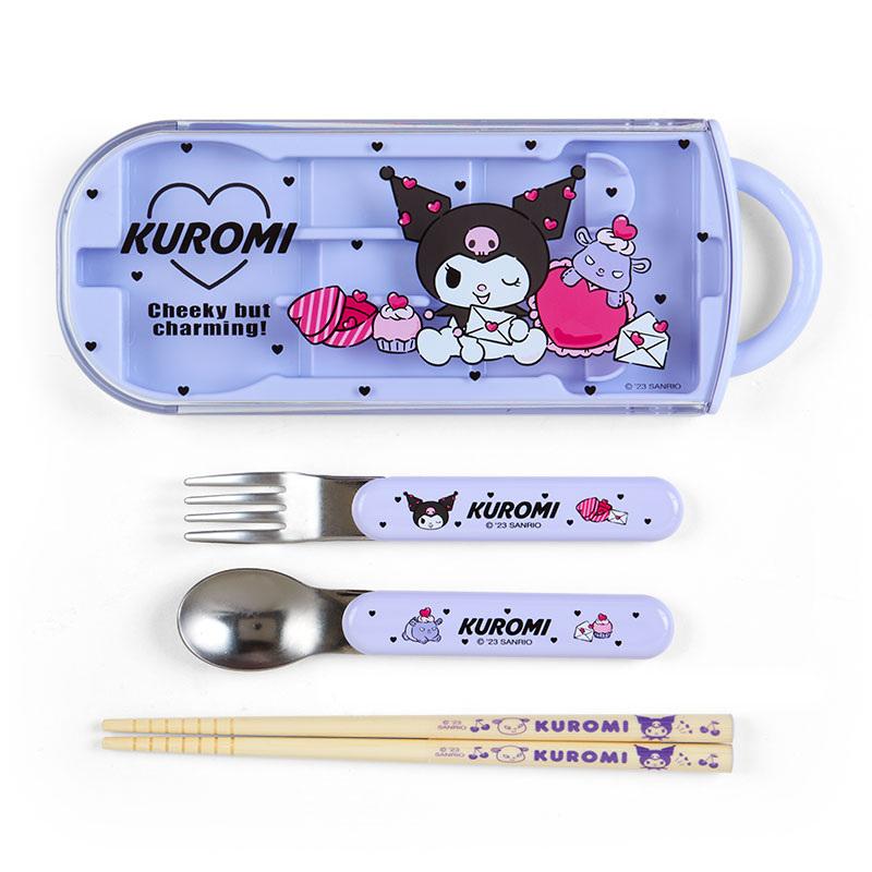 Sanrio Kuromi Lunch 3 Pieces Cutlery Set with Case