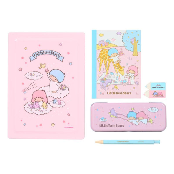 Stationery set with 'Little Twin Stars' design on a white background