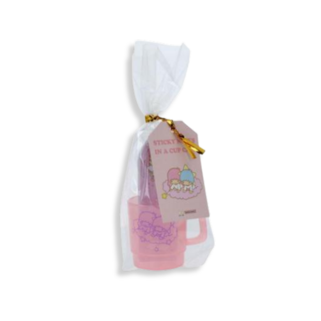 Sanrio Little Twin Stars Sticky Notes With Pink Cup Case