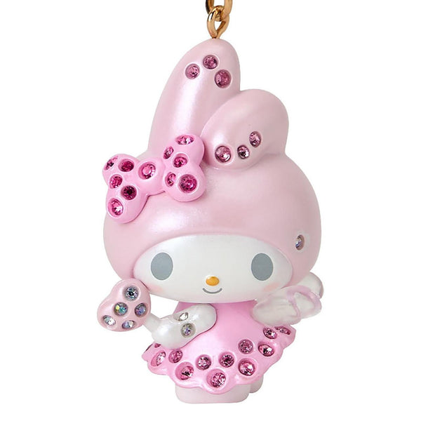 Sanrio My Melody Angel Keychain with Pink Rhinestones