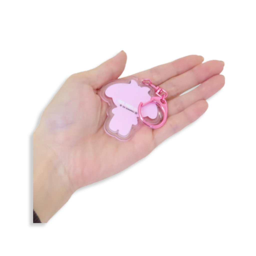 Sanrio My Melody Plump 3D Heart Crystal Acrylic Keychain