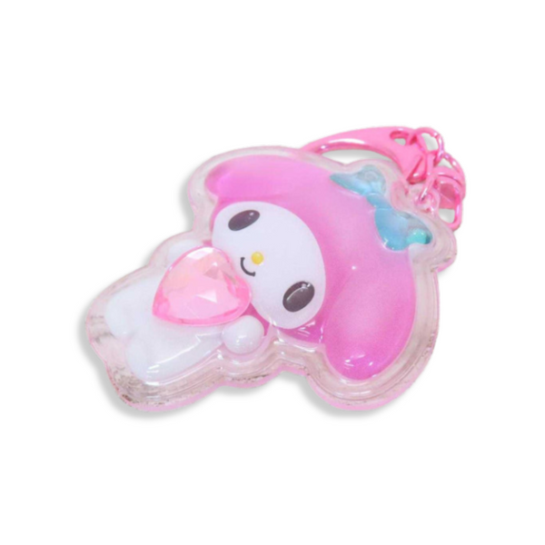 Sanrio My Melody Plump 3D Heart Crystal Acrylic Keychain