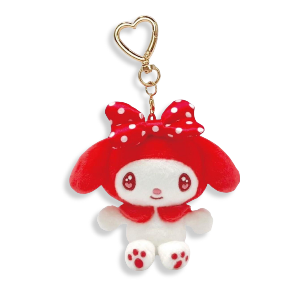 Sanrio My Melody Red Heart Carabiner Plush Keychain