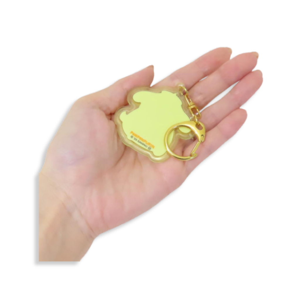 Sanrio Pompompurin Plump 3D Heart Crystal Acrylic Keychain