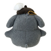 Twinkle Glory Pompompurin plush charm in grey textured fabric with a white beret and gold ball chain attachment