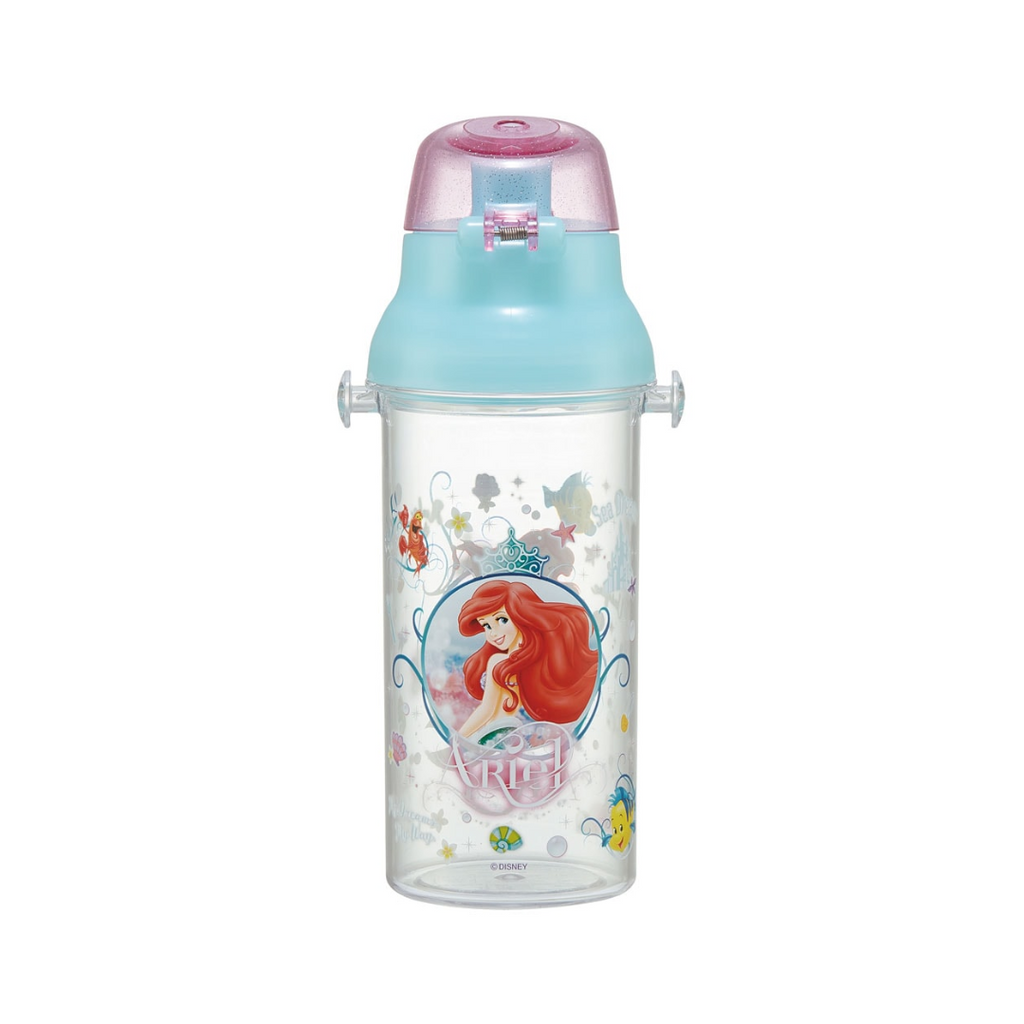 Skater Disney The Little Mermaid Ariel Transparent One Touch Water Bottle 480ml