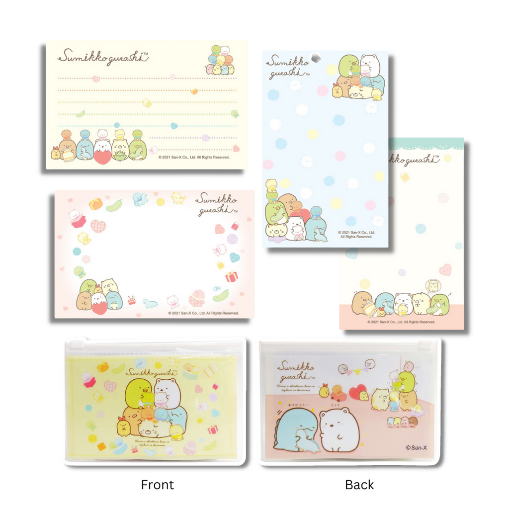 Sumikko Gurashi Playing Zipper Case with Sticky Notes Twinkle Glory