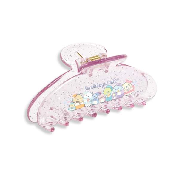 Sumikko Gurashi Characters Pink Glitter Clear Hair Claw Clip