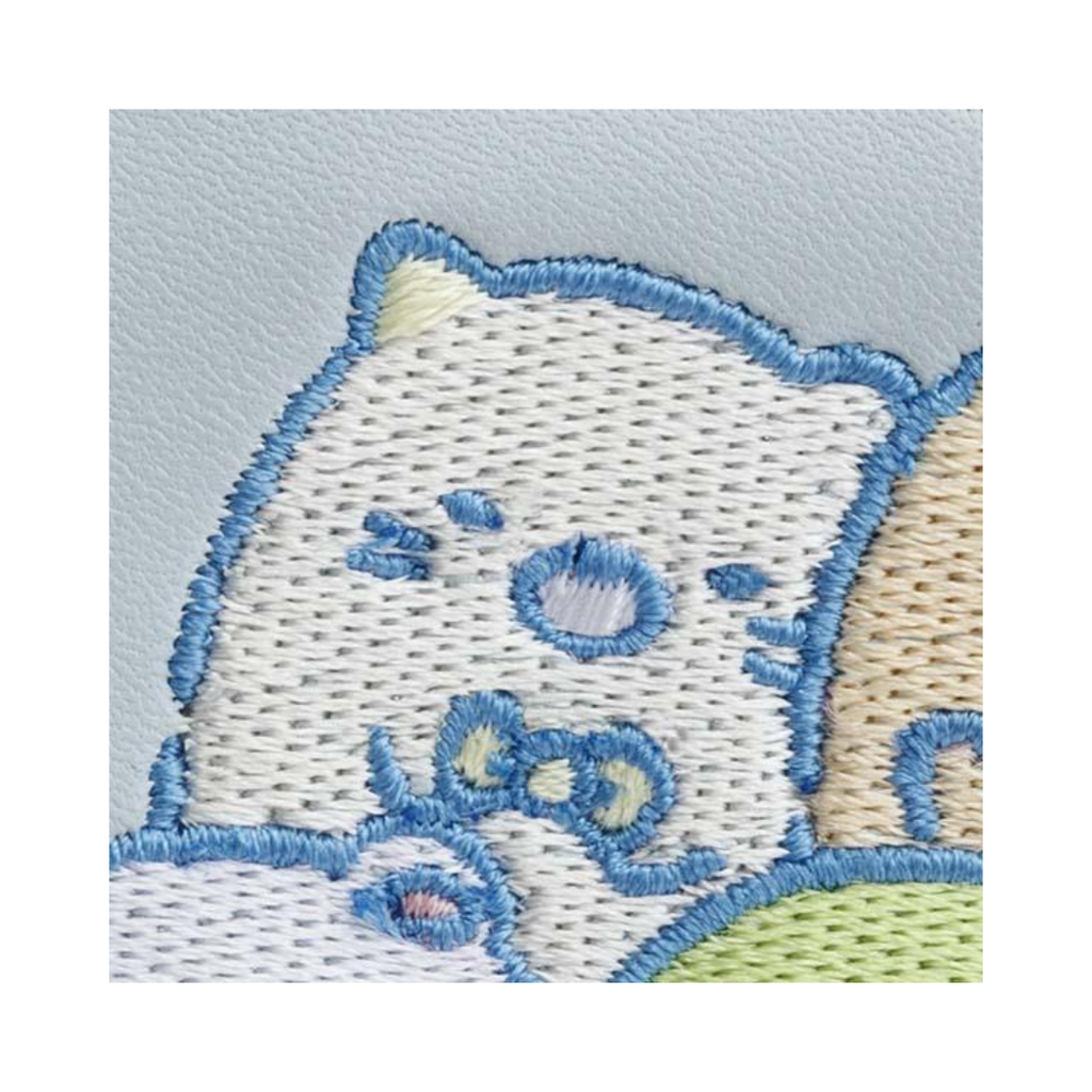 Sumikko Gurashi Embroidery Blue Wallet