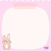 Twinkle Glory pastel pink memo pad featuring a cute bunny illustration and washi tape style detail.