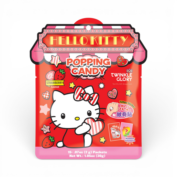 Twinkle Glory Hello Kitty Strawberry Popping Candy with Tattoo Sticker