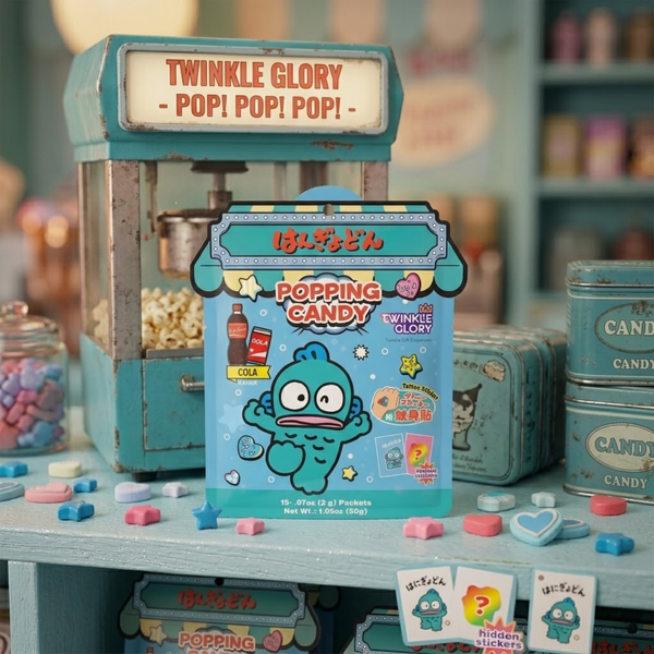 Twinkle Glory Hello Kitty and Friends - Hangyodon Cola Popping Candy with Tattoo Sticker