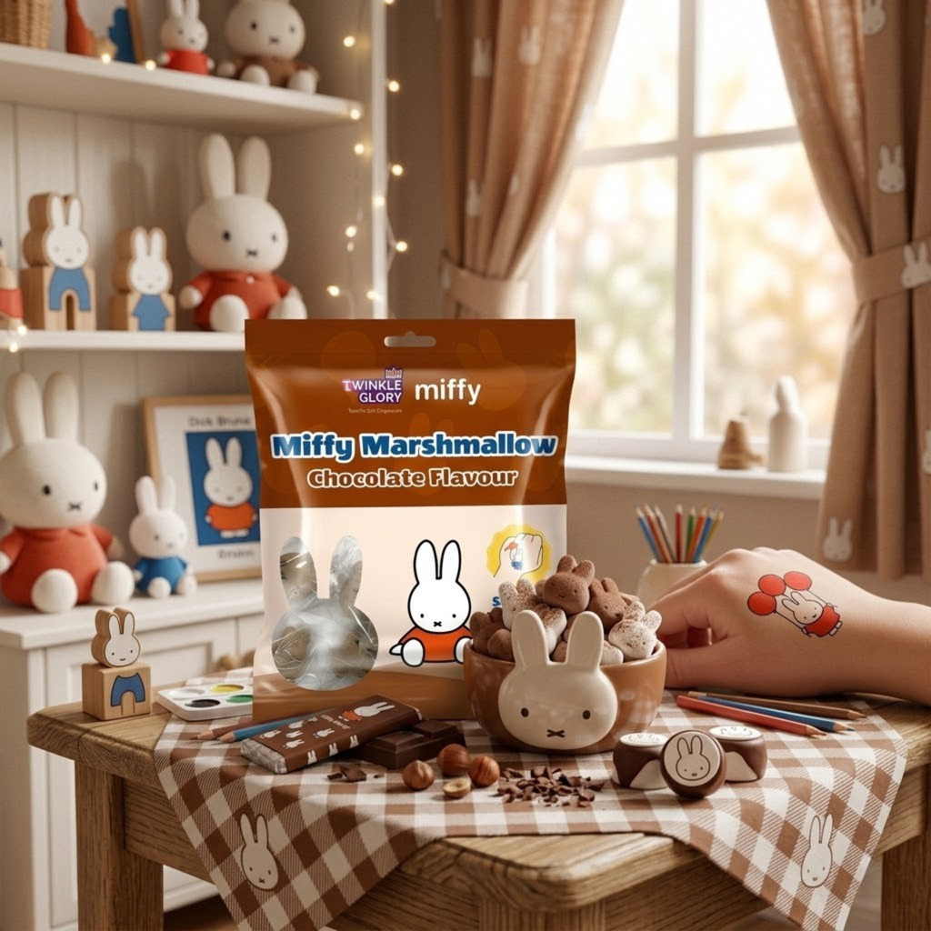 Twinkle Glory Miffy Chocolate Marshmallow with Tattoo Sticker 80g