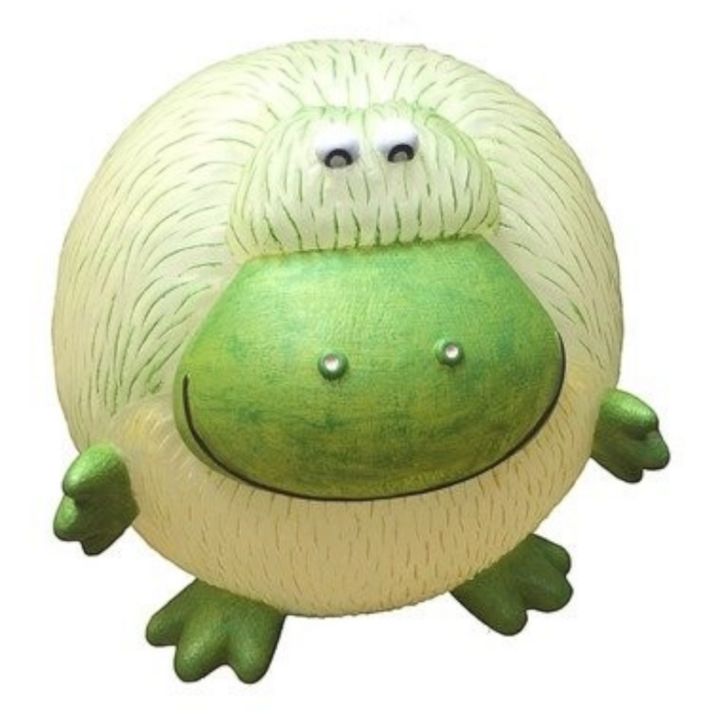 Twinkle Glory round frog night light with a textured cream body and bright green face for a soft nursery glow
