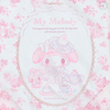 Twinkle Glory Sanrio My Melody White Strawberry Tea Time shopping bag featuring a pink and white floral illustration