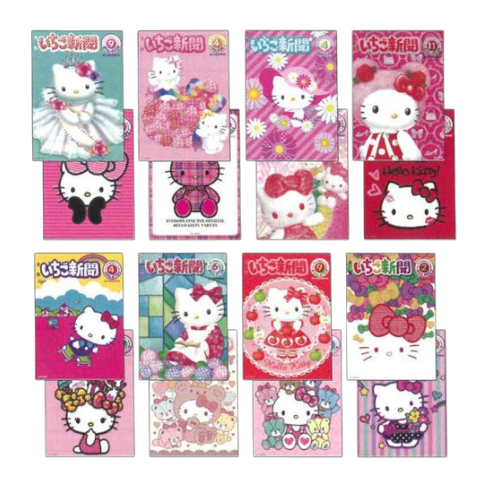 Twinkle Glory Sanrio Hello Kitty 50th Anniversary letter pad featuring 20 unique strawberry-themed paper designs