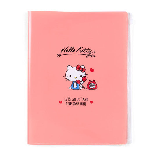 Sanrio Hello Kitty A4 Zipper Closure 6-Pocket Clear File