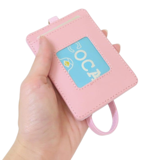 Twinkle Glory Sanrio My Melody pink synthetic leather retractable pass case held in hand