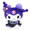 Twinkle Glory Sanrio Kuromi plush doll in vivid purple Y2K style with a bow, cap, and skirt on a white background.