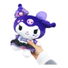 Twinkle Glory Sanrio Kuromi plush toy in a vivid purple Y2K style outfit with a bow and skirt held in a hand