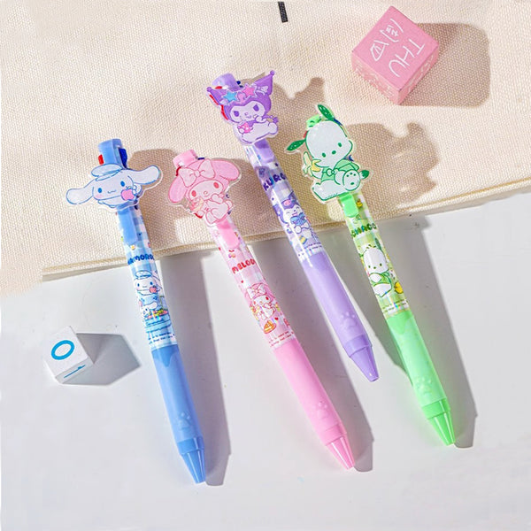 Joytop Sanrio Characters Three Colors Ballpoint Pen With Character Pattern Clip