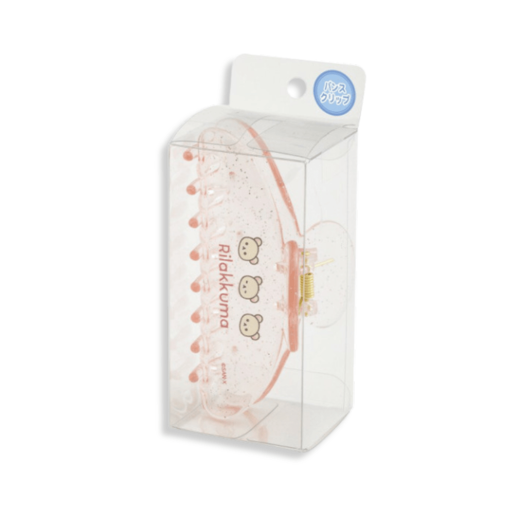 Korilakkuma Pink Glitter Clear Hair Claw Clip - Twinkle Glory